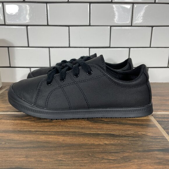 TredSafe Valerie Womens Size 6 Shoes Black Leather Slip Resistant Work Sneaker - Picture 1 of 12